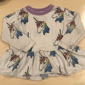 Chaser Girls Peplum Unicorn Tee